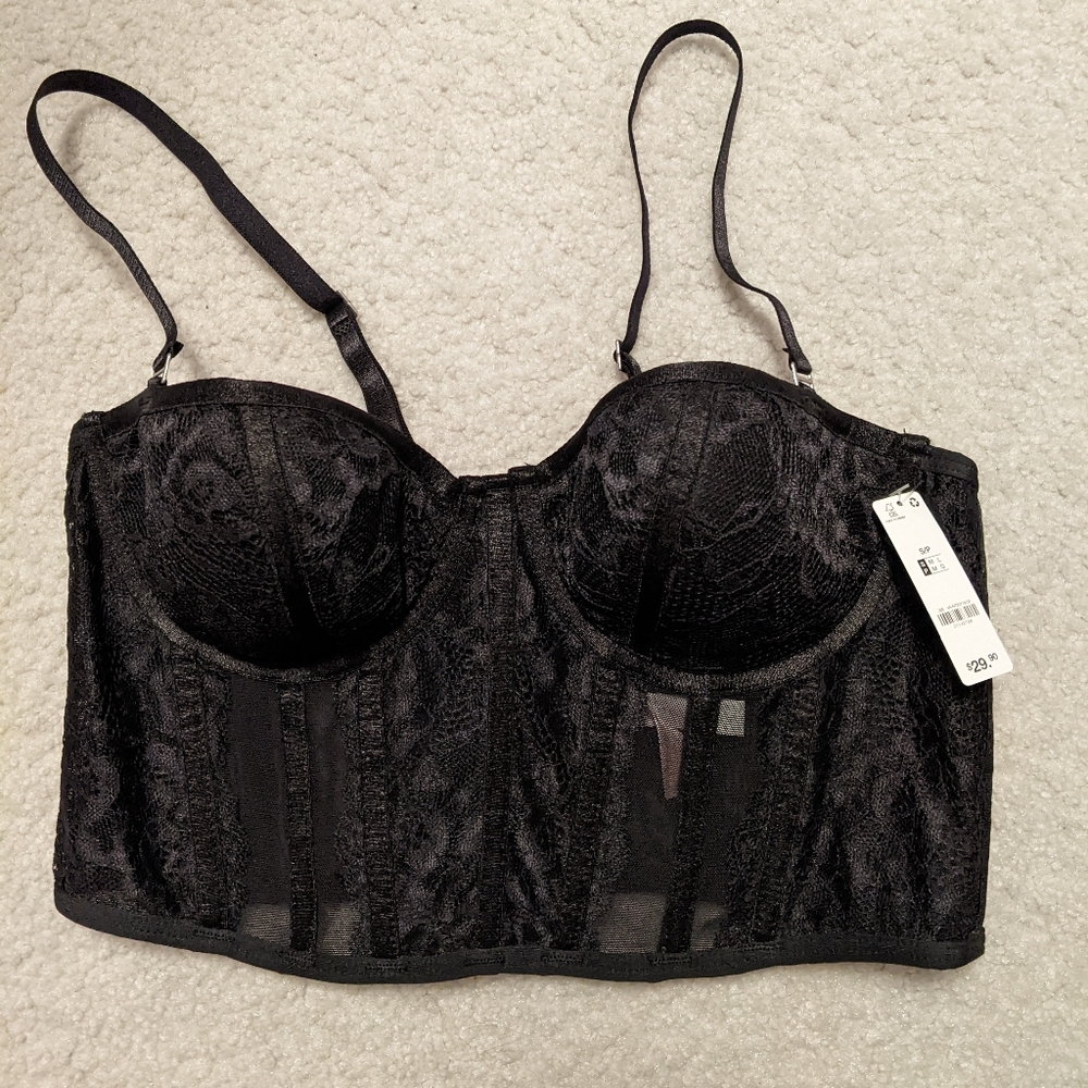 ⭐2/$22⭐ Black Lace Bustier Top